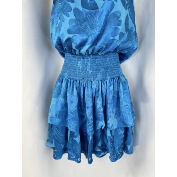 NWT Ramy Brook Blue Dawson Floral Blouson Mini Dress $485 - Picture 5 of 14